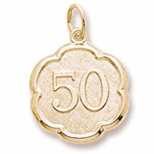 50th Birthday Gold Rembrandt Charm