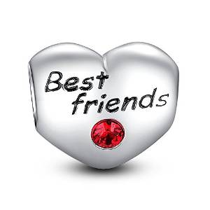 Pandora Best Friend on Red Heart Dangle Charm actual image