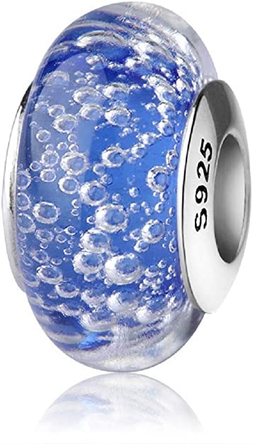 Pandora Blue Bubble Murano Glass Charm actual image