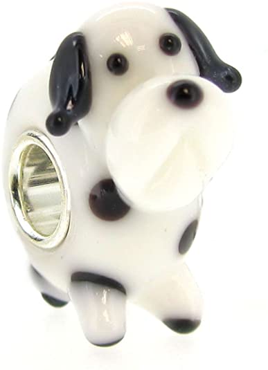 Pandora Dalmatian Dog Lampwork Glass Charm