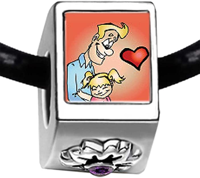 Pandora Father Embracing Daughter Love Heart Heart Photo Charm