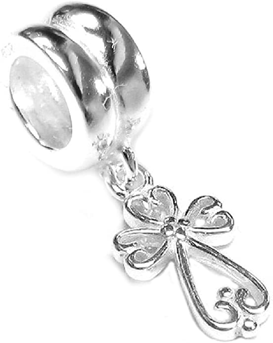 Pandora Filgree Cross Heart Silver Charm actual image