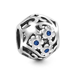 Pandora Flower Knot With December Birthstone Charm actual image