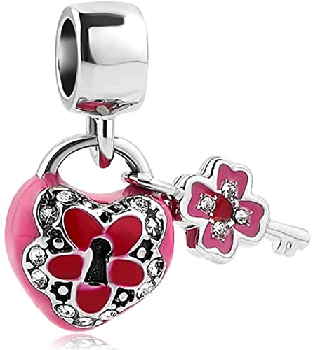 Pandora Key to My Heart Purple Amethyst Rhinestone Charm