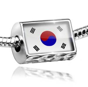 Pandora Korean Republic Flag Photo Heart Charm