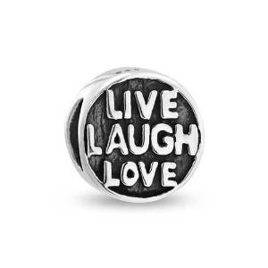 Pandora Live Laugh Love Silver Charm