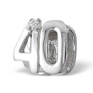 Pandora Number 40 Birthday Silver Bead