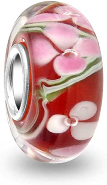 Pandora Red Clover Murano Glass Charm