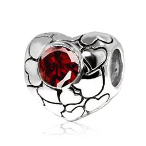 Pandora Red Hearts January Birthstone Charm