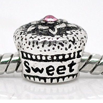 Pandora Sweet 16 Cupcake with Pink Stone Charm