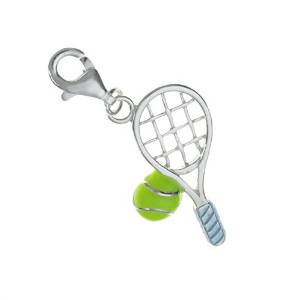 Pandora Tennis Racket Ball Dangle Clip On With Lobster Clasp Charm actual image