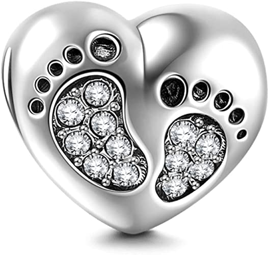 Pandora Twin Hearts With 2 Pairs of Baby Feet Charm actual image