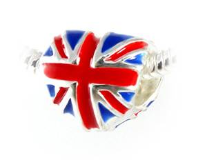 Pandora UK British Flag on Heart Charm