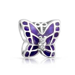 Purple Enamel Butterfly Pandora Charm