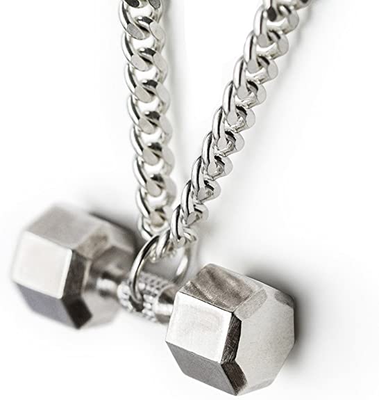 Silver Barbell Charm